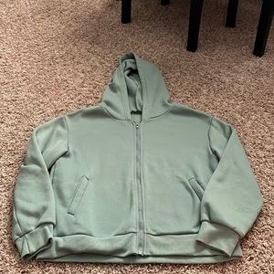 shein green zip up jacket size M